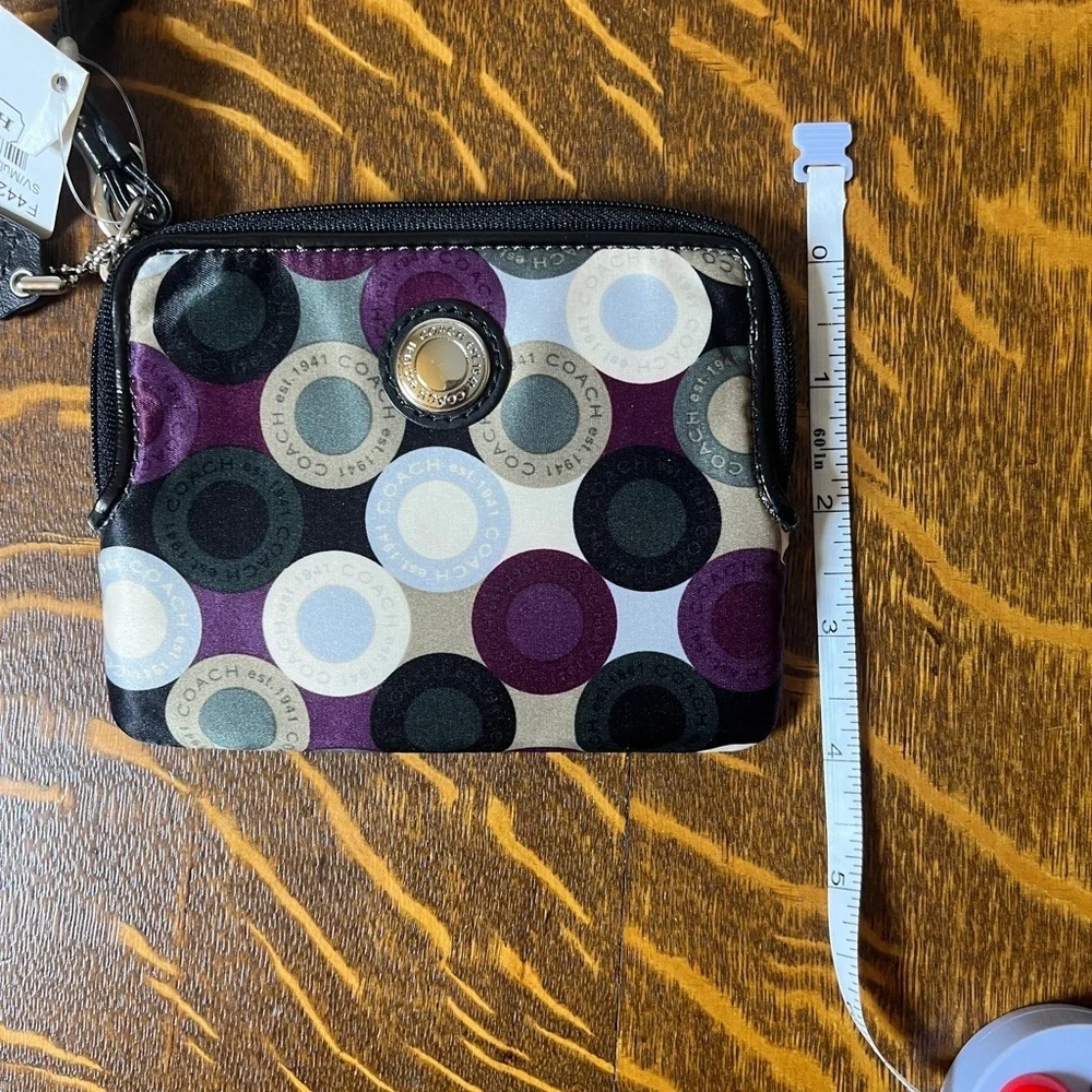 Coach Multicolor Op Art Satin Wristlet